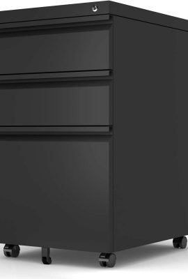 File Cabinet for Home Office, 3 Drawers File Cabinets with Lock, Rolling...