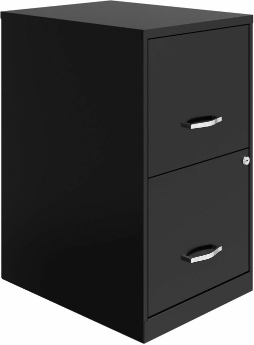 Lorell 14341 18 Deep 2-Drawer File Cabinet, Black