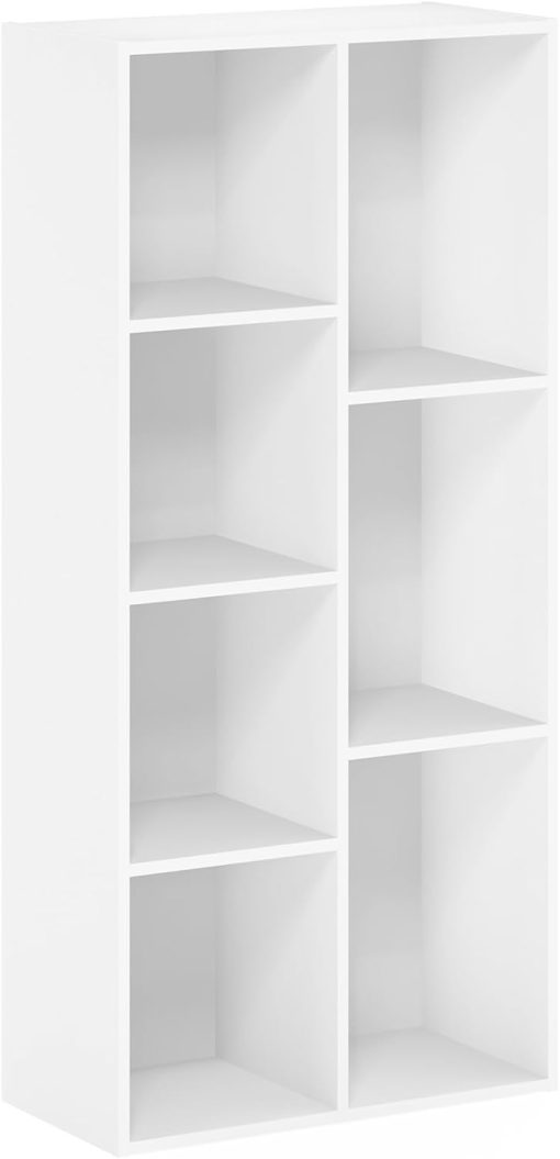 Furinno Luder Bookcase / Book / Storage , 7-Cube, White