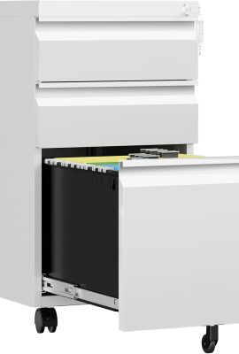 3 Drawer Mobile File Cabinet with Lock, Rolling File Cabinets...