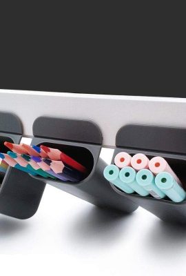 Goblin’s Treasures New Creative DIY Screen Pen Pencil Holders Desktop Accessories Desk Organizers Containers Storage Bags-3 Pack,polypropylene (Gray)