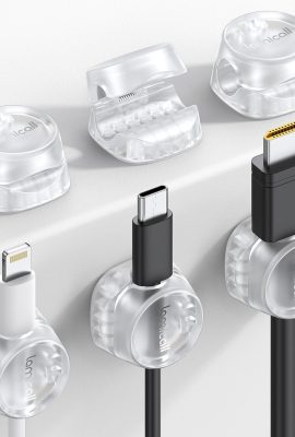 6Pack Cord Organizer, Desk Accessories – Lamicall Clear Desktop...