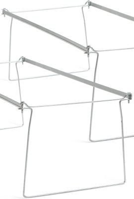 Smead Heavy Duty Steel Hanging File Folder Frame, Letter Size, Gray, Adjustable Length 23″ to 27″, 2 per Pack (64872)