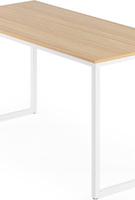 ZINUS Jennifer 55 Inch White Frame Desk, Computer Workstation, Office...