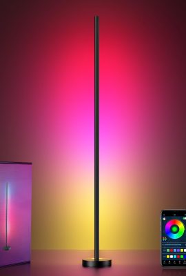 Smart RGBICW LED Corner Floor Lamp – 16 Million DIY Colors,...