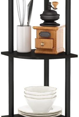 Furinno Turn-N-Tube 5 Tier Corner Display Rack Multipurpose Shelving Unit, 1-Pack, Espresso/Black