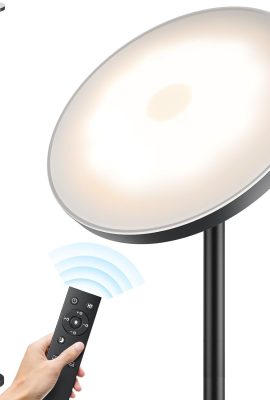 SUNMORY Floor Lamps for Living Room, 32W/3000LM Super Bright LED Floor Lamp with Remote Control, 69″ Tall Standing Lamp with Stepless Dimmable, Modern Torchiere Corner Lamp for Bedroom, Office