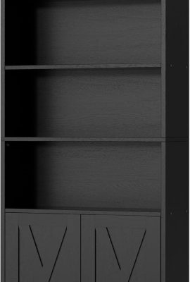 Shintenchi Bookshelf, Industrial Bookshelves and Bookcases with Doors Floor Standing 6 Shelf Display Storage Shelves 70.6 inches Tall Bookcase for Home Office, Living Room (Black) Shintenchi Bookshelf, Industrial Bookshelves and Bookcases with Doors Floor Standing 6 Shelf Display Storage Shelves 70.6 inches Tall Bookcase for Home Office, Living Room (Black)