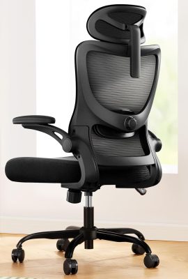 Marsail Ergonomic Office Chair: Office Computer Desk Chair with High Back Mesh and Adjustable Lumbar Support Rolling Work Swivel Task Chairs with Wheel 3D Armrests and Headrest