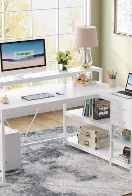 Tribesigns 55-inches Reversible L Shaped Desk with Drawer, Modern...