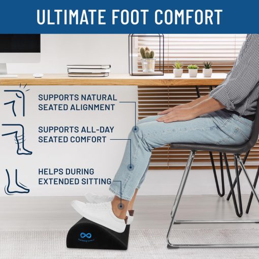 Foot Rest for Under Desk at Work – Memory Foam Office Foot Stool & Under Desk Footrest Leg Elevation Pillow for Gaming & Home Office, Supports Posture