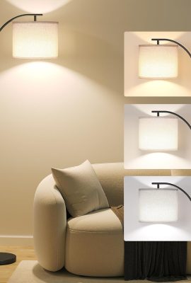 SUNMORY Arc Floor Lamp,Modern Floor Lamp with 9W 3 Color Temperatures...