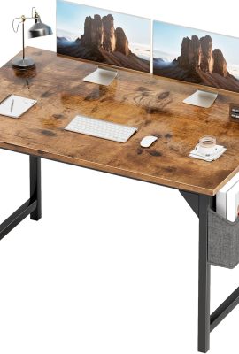 Shahoo Office Computer Desk, 32 Inch Student Home Table for Writing Work with Headphone Hook and Storage Bag, Brown Shahoo Office Computer Desk, 32 Inch Student Home Table for Writing Work with Headphone Hook and Storage Bag, Brown