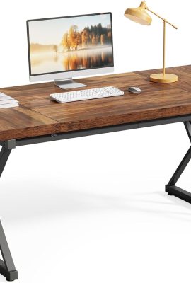 LITTLE TREE 70.8-Inch Office Desk, Wooden Executive Office Desk, Modern...