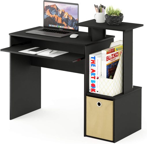 Furinno Econ Multipurpose Home Office Computer Writing Desk, Black/Brown