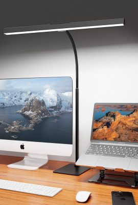 LED Desk Lamp for Home Office with Base, Eye-Caring Architect Task Light with Adjustable Gooseneck 12W USB Adapter Touch Control 5 Dimmable Brightness & Color Tall Lamp for Work,Reading,Craft