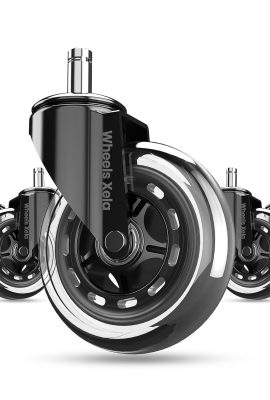 Office Chair Casters, Set of 5, for Desk & Gaming Chair are Easy to Install & Suitable for All Floors, Including Carpet & Wood