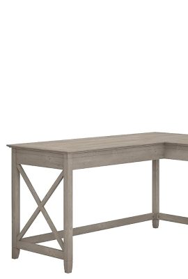 Bush Furniture Key West 60W L Shaped Desk with 2 Drawer Mobile File... Bush Furniture Key West 60W L Shaped Desk with 2 Drawer Mobile File...