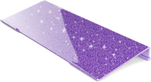 BEEGO Ergonomic Computer Keyboard Stand – Glitter Purple Acrylic Keyboard Riser Tilted Keyboard Holder Keyboard Tray with Purple Non-Slip Strip for Easy Typing at Home School Office Desk Accessories