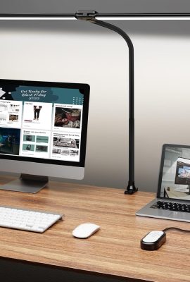 ShineTech Led Desk Lamp for Office Home, Bright Double Head Desk Light...