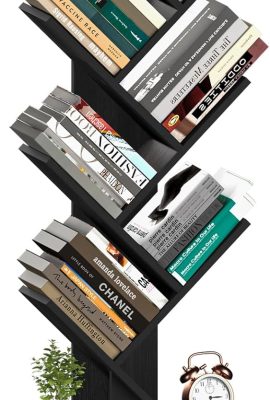 Yoobure Tree Bookshelf, 6 Tier Small Book Shelf Retro Floor Standing...