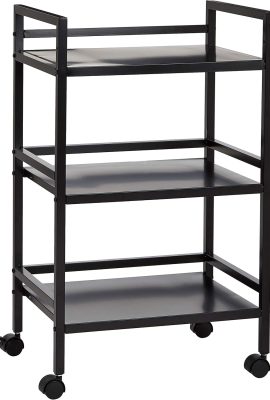 Amazon Basics 3-Tier Metal Rolling Cart, Black Amazon Basics 3-Tier Metal Rolling Cart, Black