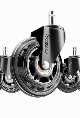 Office Rubber Chair Casters Replacement, 3 Inch Heavy-Duty Computer Gaming Desk Caster Wheels Smooth & Safe Rolling for All Floors Including Hardwood and Carpet, Set of 5 Office Rubber Chair Casters Replacement, 3 Inch Heavy-Duty Computer Gaming Desk Caster Wheels Smooth & Safe Rolling for All Floors Including Hardwood and Carpet, Set of 5