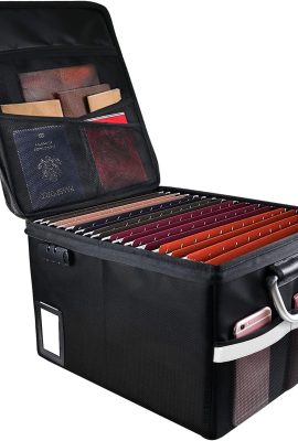 Fireproof Document File Organizer Box, Fireproof Safe Box with Lock,...