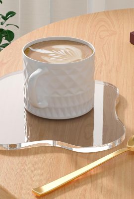Acrylic Coaster Decorative Plates, Irregular Bar Drink Coaster, Clear...
