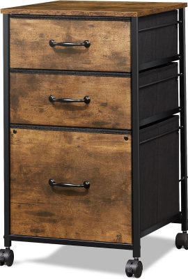 DEVAISE Mobile File Cabinet, Rolling Printer Stand with 3 Drawers,...