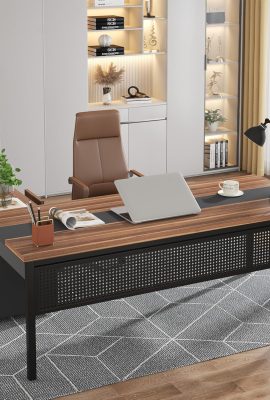 Tribesigns 70.8″ Large Executive Office Desk and 47″ Lateral File Cabinet Combo, L-Shaped Computer Desk 2 Piece Business Furniture with Drawers and Shelves, Home Office Workstation, Walnut Tribesigns 70.8″ Large Executive Office Desk and 47″ Lateral File Cabinet Combo, L-Shaped Computer Desk 2 Piece Business Furniture with Drawers and Shelves, Home Office Workstation, Walnut