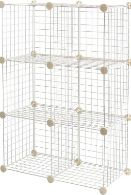 Amazon Basics Cube Wire Grid Stackable Storage Shelves, 6-Cube, 12...
