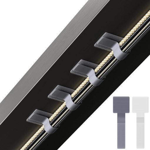 Hook and Loop Cable Ties, Self Adhesive Hook and Loop Cable Straps, Sticky-back Cord Organizer, Cable Clip, Household & Office Essentials, 40Pcs per Pack