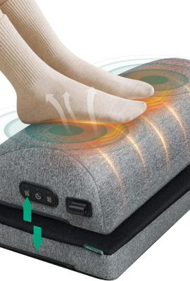 Snailax Heated Foot Rest Under Desk at Work, Desk Foot Stool with Heat & Vibration Massage, FSA HSA Eligible, Adjustable Height, 2 Heat Levels Foot Warmer Feet Heater for Office Chair, Gaming Home Use