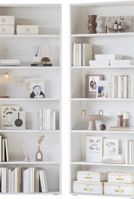 IRONCK Bookshelves and Bookcases Set of 2 Floor Standing 6 Tiers Display...