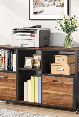 Tribesigns 2 Drawer Wood File Cabinets, Modern Mobile Lateral Filing...