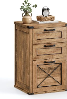VASAGLE File Cabinet, Filing Cabinet with 3 Drawers, Printer Stand,...