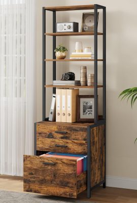 VASAGLE File Cabinet, Home Office Filing Cabinet with Height-Adjustable...