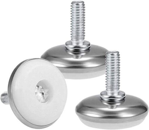 Mesee 30 Pieces M6 Thread Furniture Leg Levelers, Adjustable Furniture Leveler Table Leveling Foot Base Pads Accessory for Office Home Sofa Chair Desk Bed Feet
