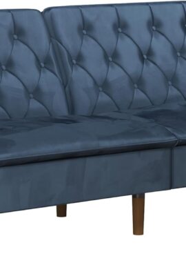 Novogratz Tallulah Memory Foam Futon, Blue Velvet