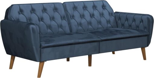 Novogratz Tallulah Memory Foam Futon, Blue Velvet