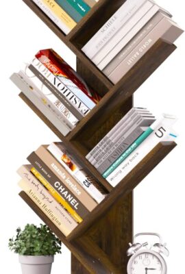 Yoobure Tree Bookshelf – 6 Shelf Retro Floor Standing Bookcase,...