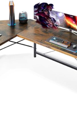Coleshome 66″ L Shaped Larger Gaming Desk, Corner Computer Desk,...