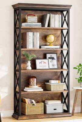 Tribesigns 6-Tier Bookcase, 71 Inches Industrial Bookshelves and Bookcases,...