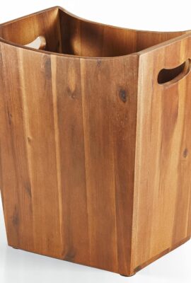 2 Gallon Acacia Wooden Bin, Wastebasket – Small Trash Can, Decorative... 2 Gallon Acacia Wooden Bin, Wastebasket – Small Trash Can, Decorative...