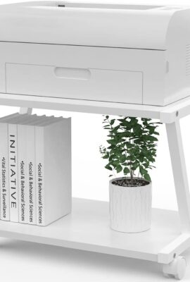 VEDECASA Retro Desktop Printer Stand 2 Double Tiers Wood Printer Shelf Rustic Industrial Farmhouse Wood Storage Book Shelf Organizor for Home Office Stylish Sturdy V Shaped (Dark Grey) VEDECASA Retro Desktop Printer Stand 2 Double Tiers Wood Printer Shelf Rustic Industrial Farmhouse Wood Storage Book Shelf Organizor for Home Office Stylish Sturdy V Shaped (Dark Grey)