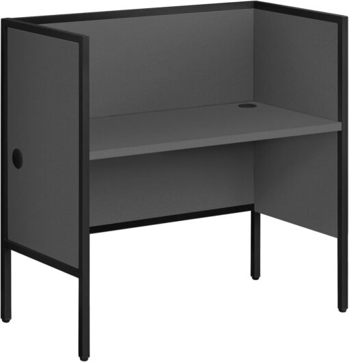 Monarch Specialties I 7734 Office Cubicle, 48″ L, Desk, Work, Commercial Grade, Grey Laminate, Black Metal
