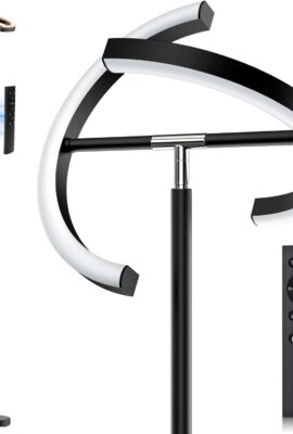 LED Floor Lamp – Rotatable Standing Lamp with Touch & Remote Control, 3000-6000K, 22W Modern Floor Reading Light, Dimmable Corner Uplighter for Living Room Bedroom Office, Black LED Floor Lamp – Rotatable Standing Lamp with Touch & Remote Control, 3000-6000K, 22W Modern Floor Reading Light, Dimmable Corner Uplighter for Living Room Bedroom Office, Black