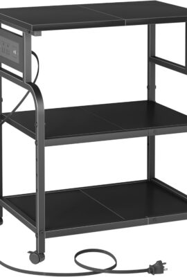 YAOHUOO 3 Tier Large Printer Stand with Power Outlet/Adjustable Storage...