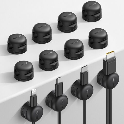 Lamicall 12Pack Rotatable Cord Organizer, Desk Office Nightstand Accessories – Cable Management Clips, Desk Phone Charger Holder Gadgets, Wire Organizer Keeper Home Workspace Dorm Organizers